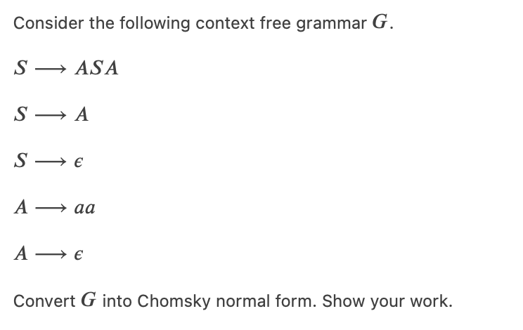 Solved Consider the following context free grammar G. S- S | Chegg.com