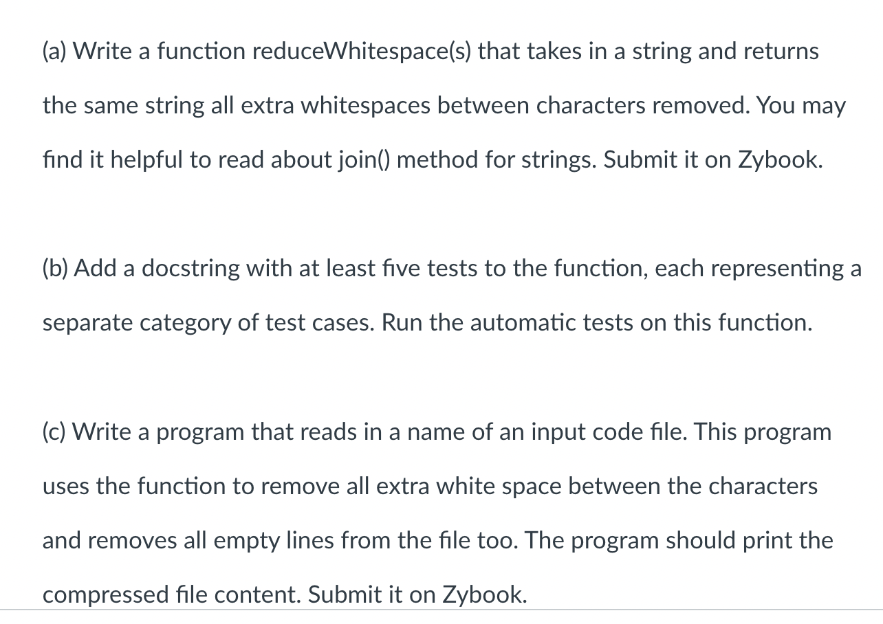 Solved White space is a character and it's taking memory | Chegg.com