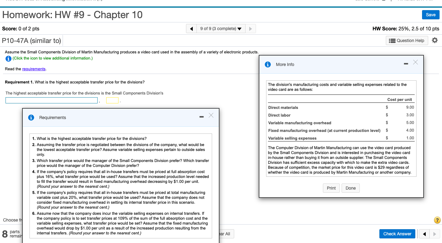 Solved Homework: HW #9 - Chapter 10 Save Score: 0 of 2 pts 9 | Chegg.com