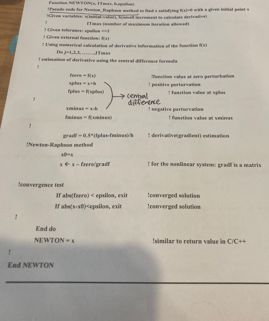 Solved Make the Matlab code using the following Pseudo code. | Chegg.com