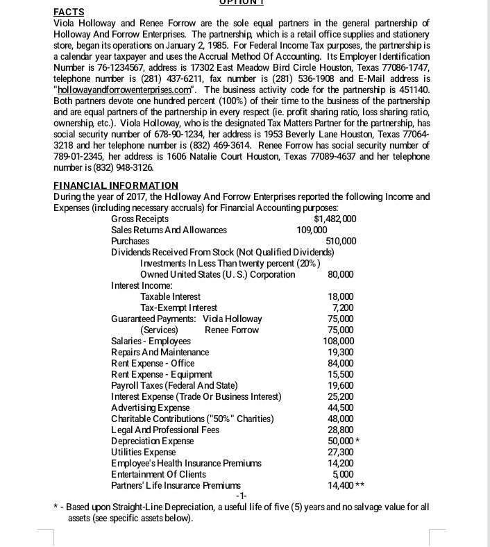 REQUIRED Prepare the S Corporation Tax Return for the