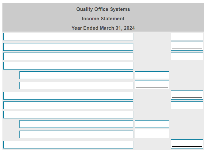 Solved Quality Office Systems Adjusted Trial Balance March Chegg