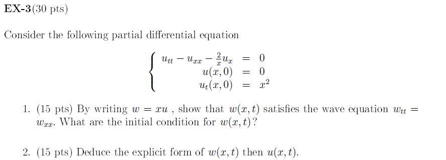 Solved EX-3(30 pts) Consider the following partial | Chegg.com