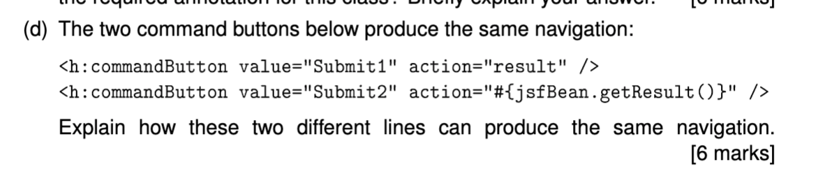 Solved (d) The two command buttons below produce the same | Chegg.com