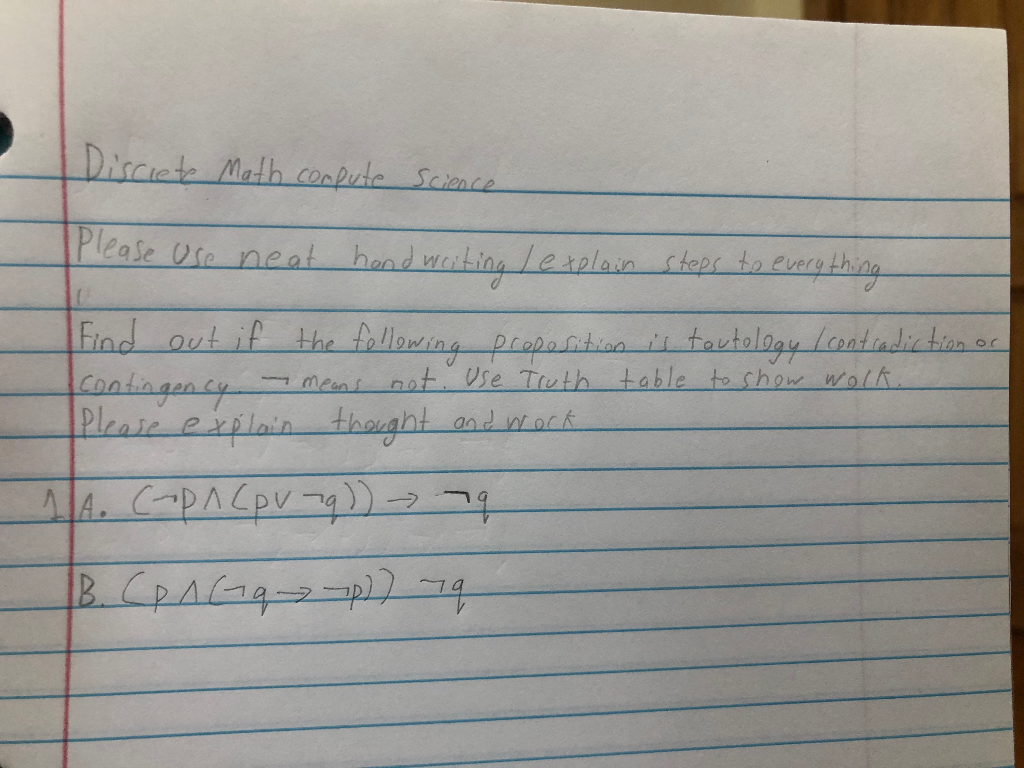 Solved Discrete Math compute Science Please use neat hand | Chegg.com