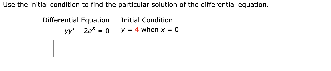 with initial condition the solution of the differential equation is