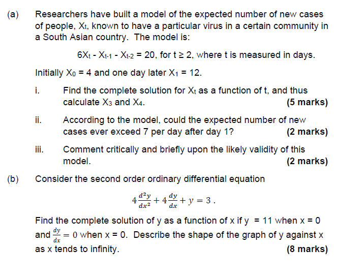Solved (a) i. Researchers have built a model of the expected | Chegg.com