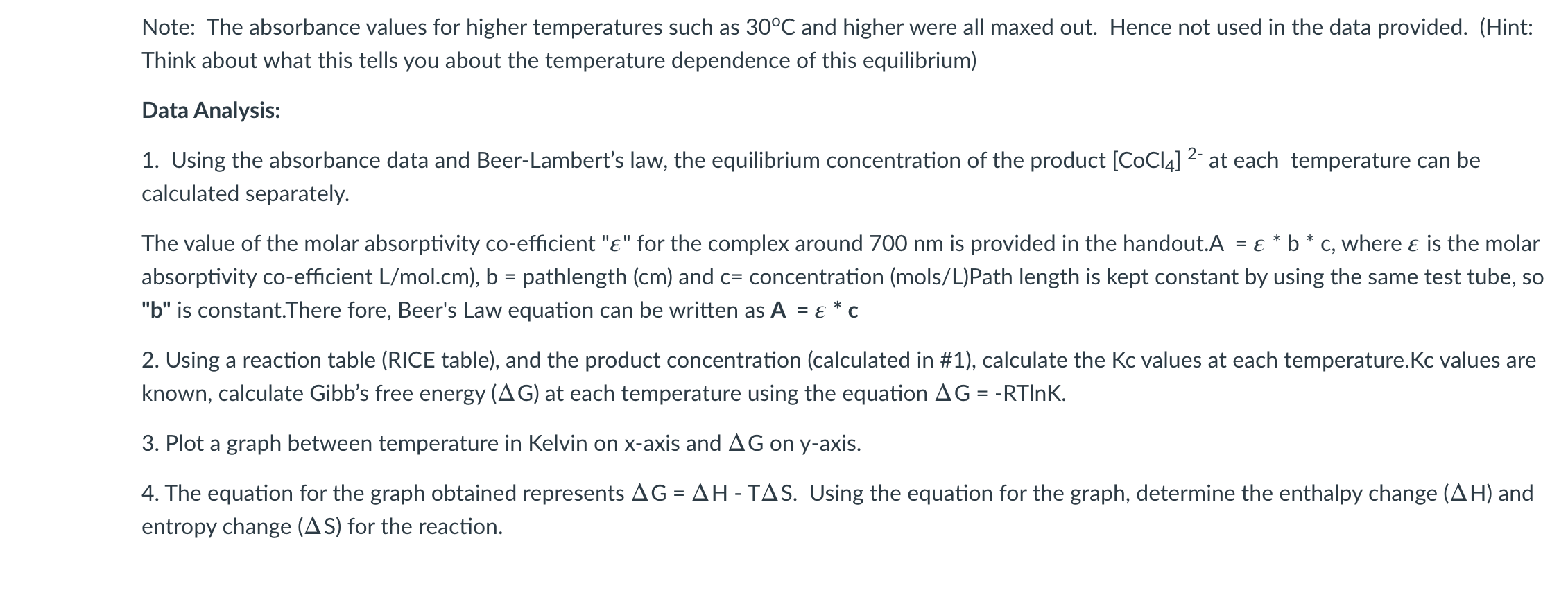 Solved Part 1 Data obtained: The following absorption | Chegg.com