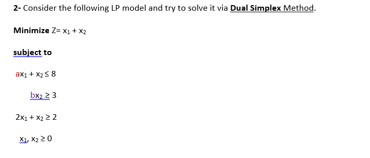 Solved 2- Consider the following LP model and try to solve | Chegg.com