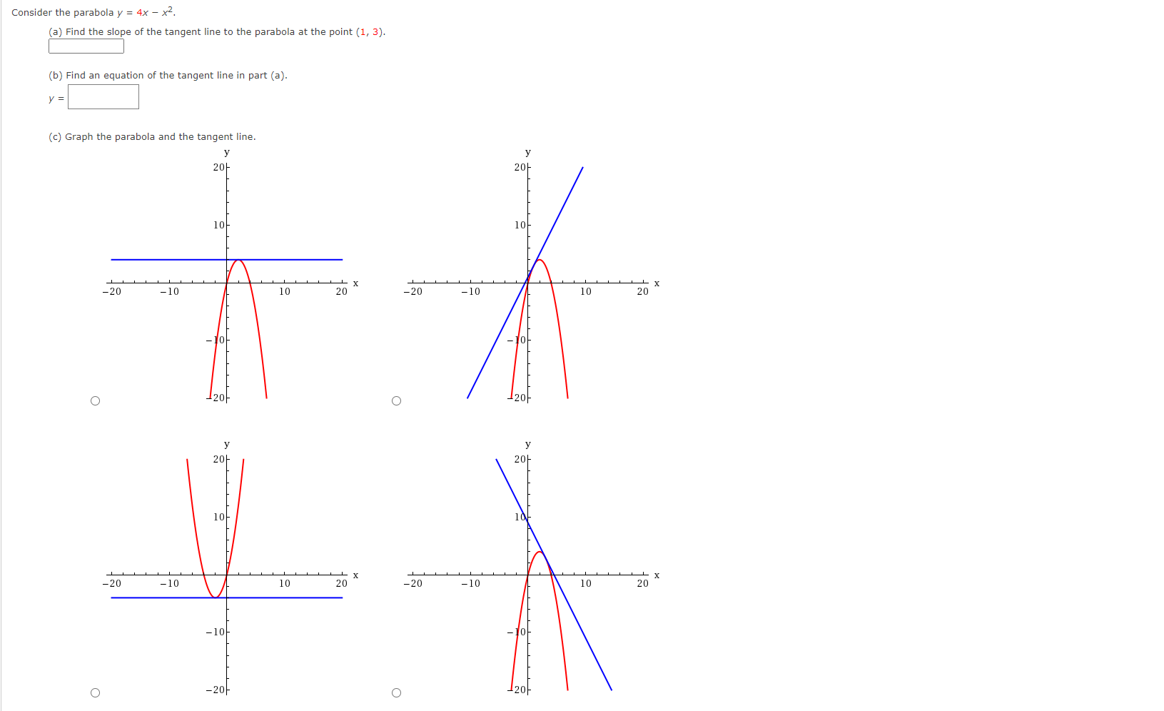 Solved Consider The Parabola Y 4x X2 A Find The Slope Chegg Com