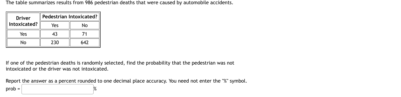 Solved If one of the pedestrian deaths is randomly selected, | Chegg.com