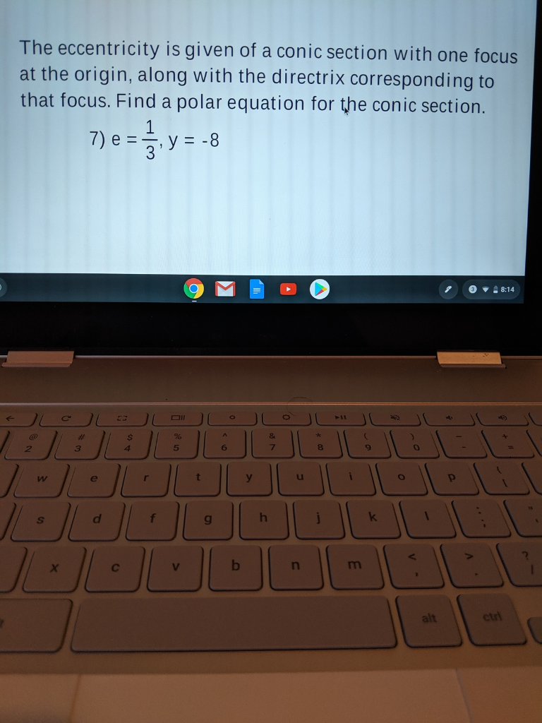 Solved The Eccentricity Is Given Of A Conic Section With One | Chegg.com