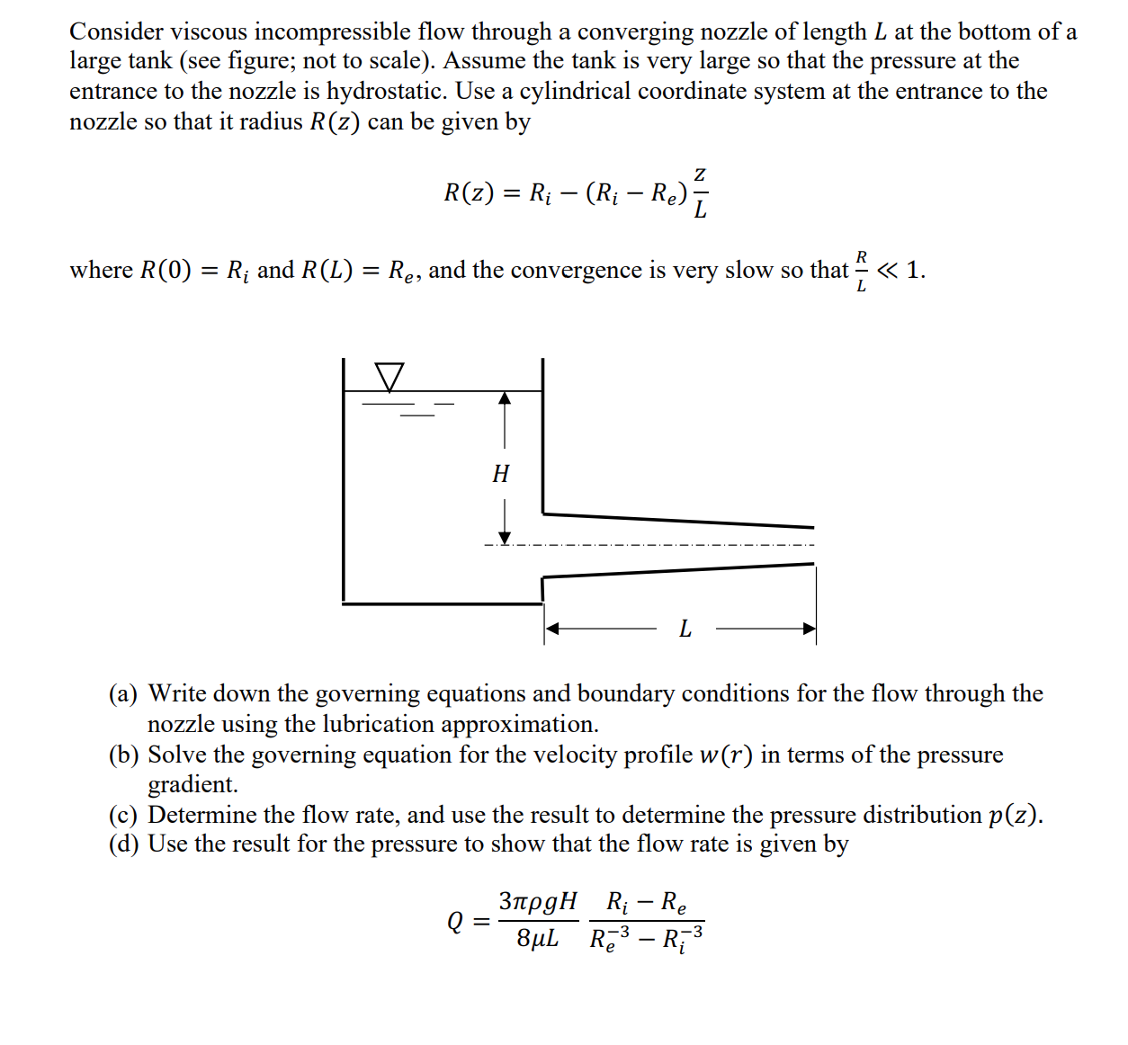 Solved Consider viscous incompressible flow through a | Chegg.com