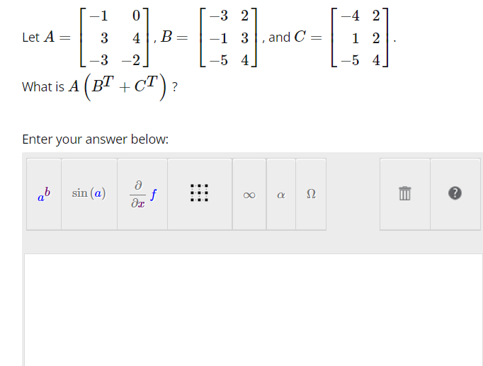 Solved Let A=⎣⎡−13−304−2⎦⎤,B=⎣⎡−3−1−5234⎦⎤, and | Chegg.com