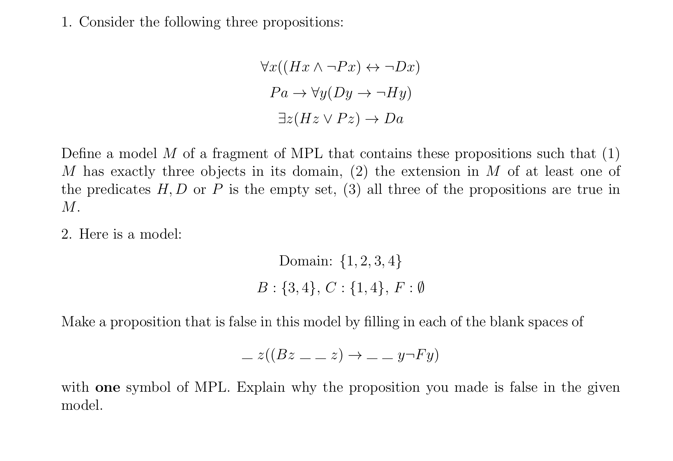 1. Consider The Following Three Propositions: | Chegg.com