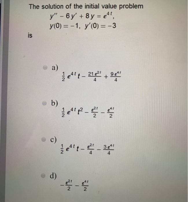 Solved The solution of the initial value problem y