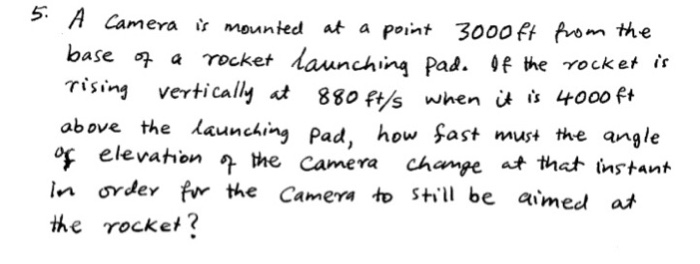 Solved A camera is mounted at a point 3000 ft from the base | Chegg.com