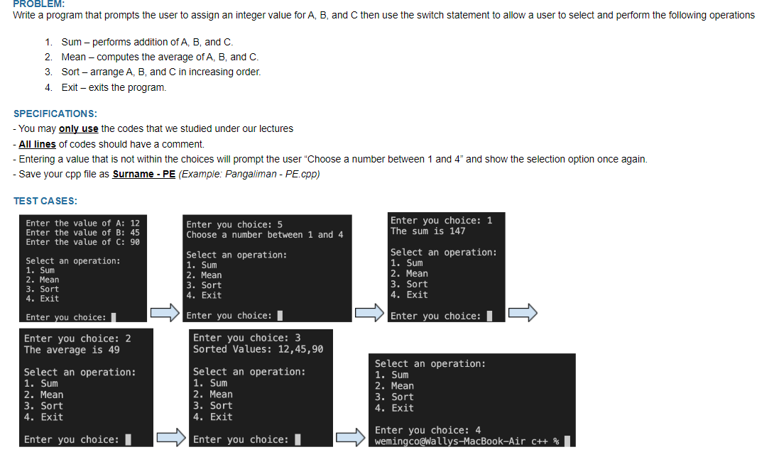 Solved PROBLEM: Write A Program That Prompts The User To | Chegg.com