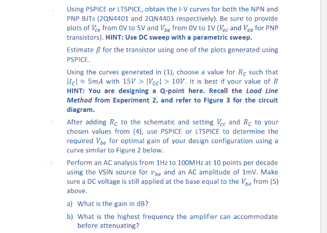Solved Using PSPICE or LTSPICE, obtain the I-V curves for | Chegg.com