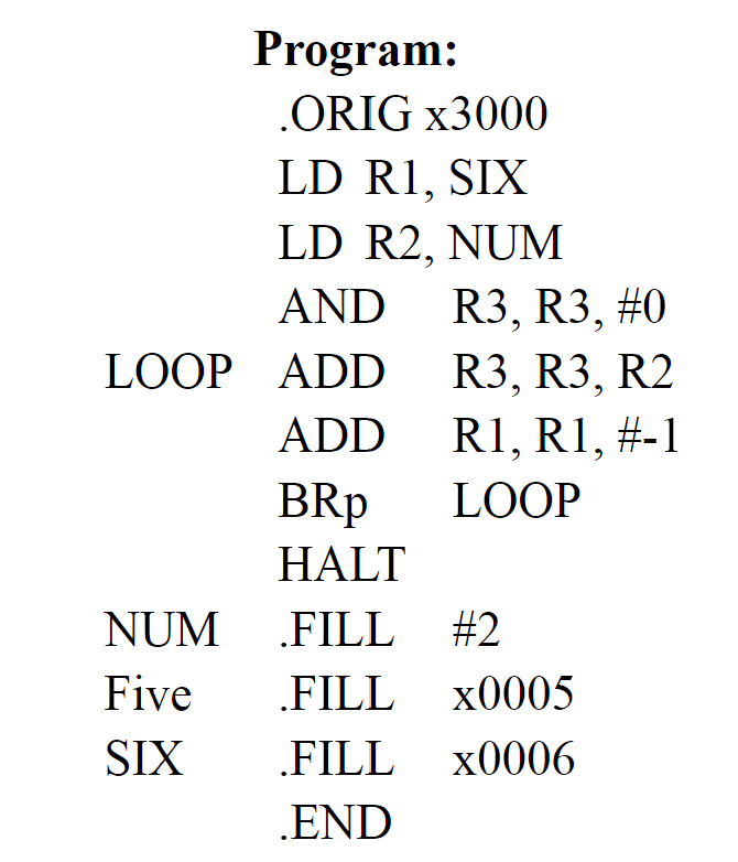 Solved Referring to the program above, what is the machine | Chegg.com