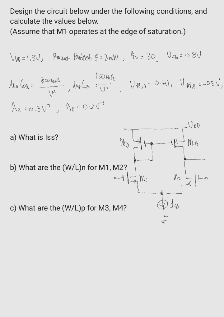 Solved Design the circuit below under the following | Chegg.com