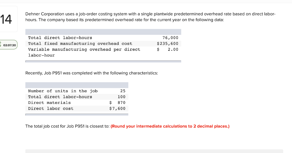 Solved 13 Lupo Corporation uses a joborder costing system