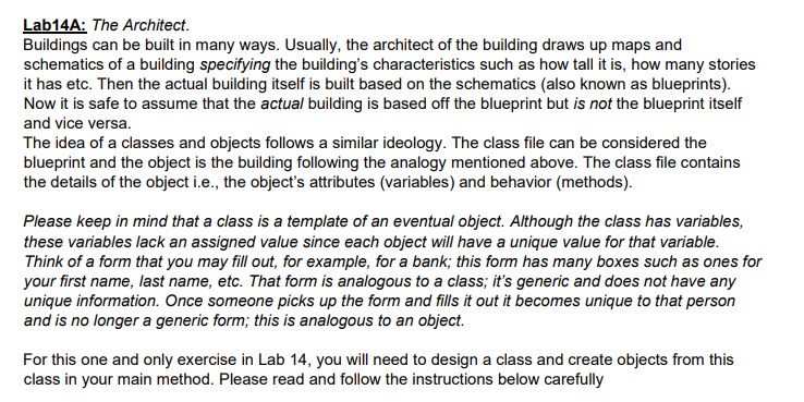 Solved CSE 1321L: Programming And Problem Solving I Lab Lab | Chegg.com