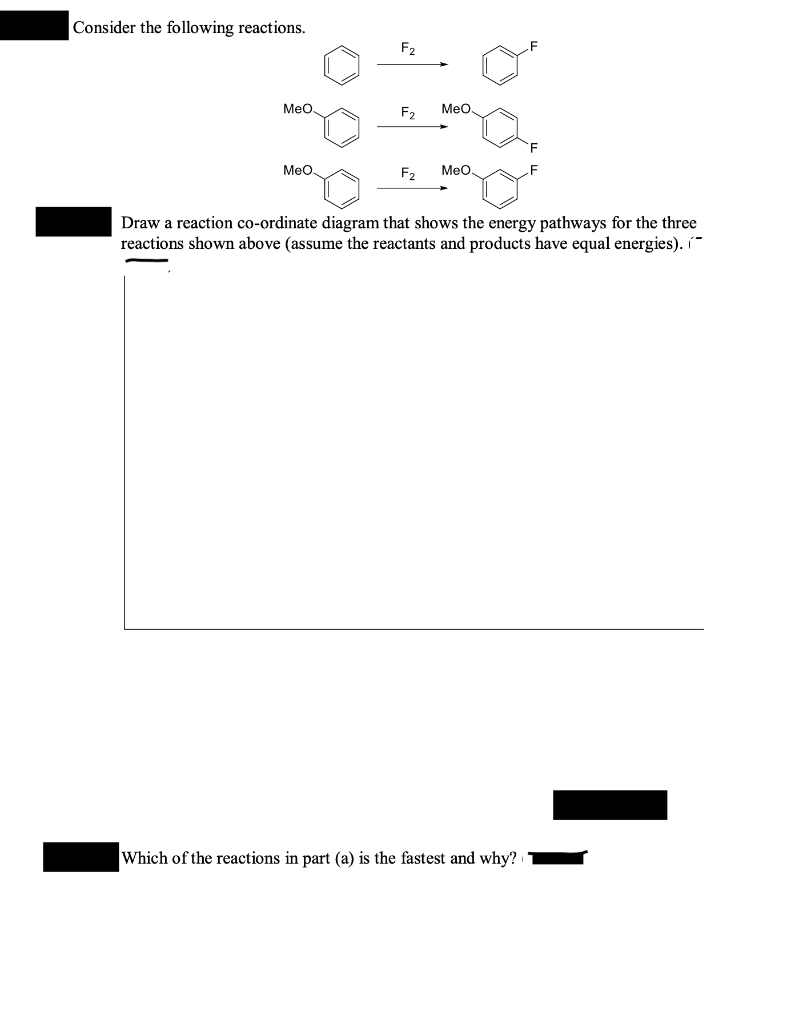 Solved Consider the following reactions. Meo F2 Meo Meo F2 | Chegg.com