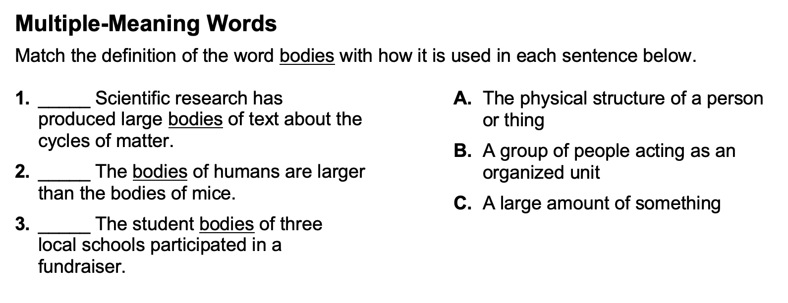 Solved “Cycle" as a Noun or Verb For the following