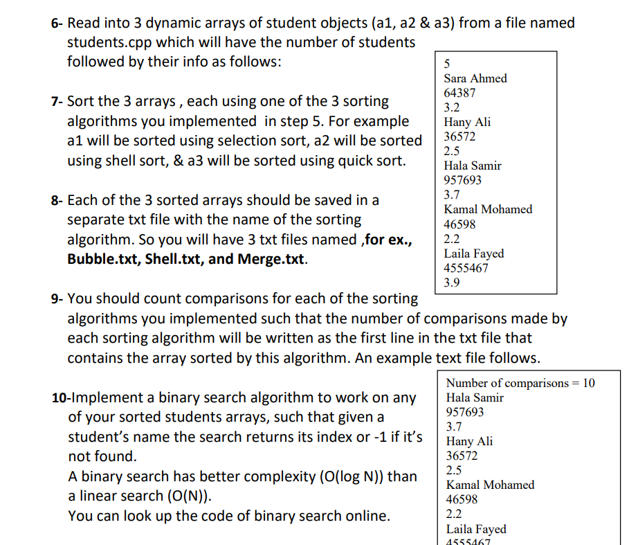 Solved Assuming you have a class Student class Student { | Chegg.com