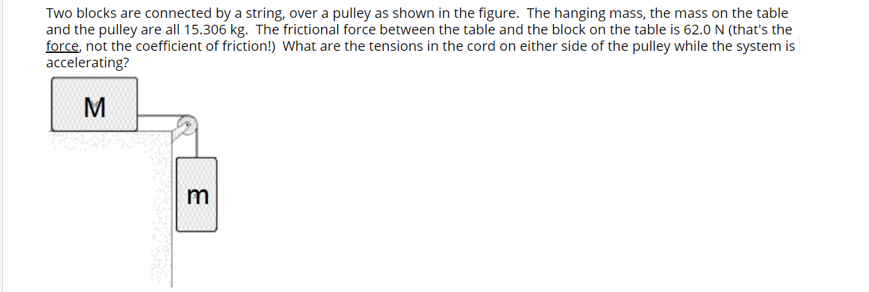 Solved Two blocks are connected by a string, over a pulley | Chegg.com