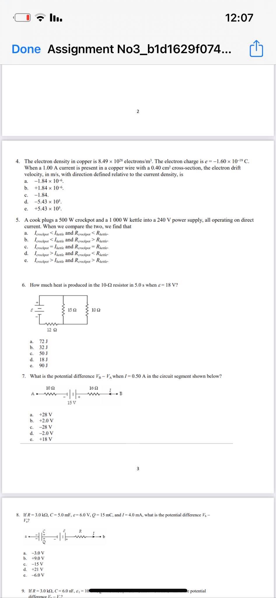 Solved 12:07 Done Assignment No3_b1d1629f074... 2 a. 4. The | Chegg.com