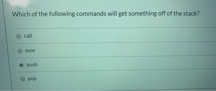 Solved Which of the following commands will get something | Chegg.com