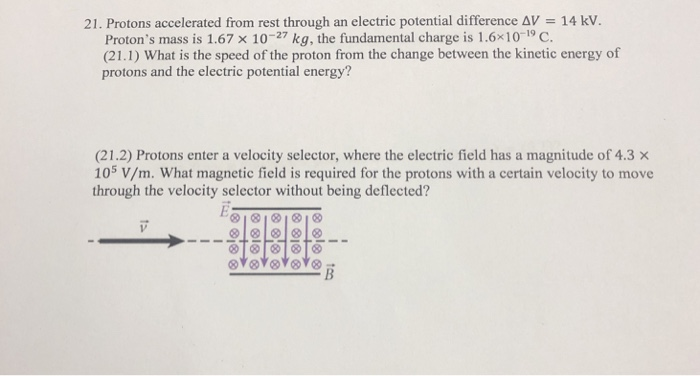 Solved 21 Protons Accelerated From Rest Through An Electric