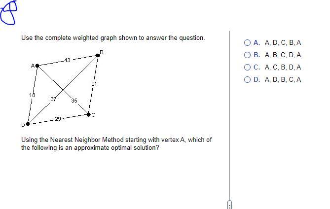 Solved Use The Complete Weighted Graph Shown To Answer The | Chegg.com