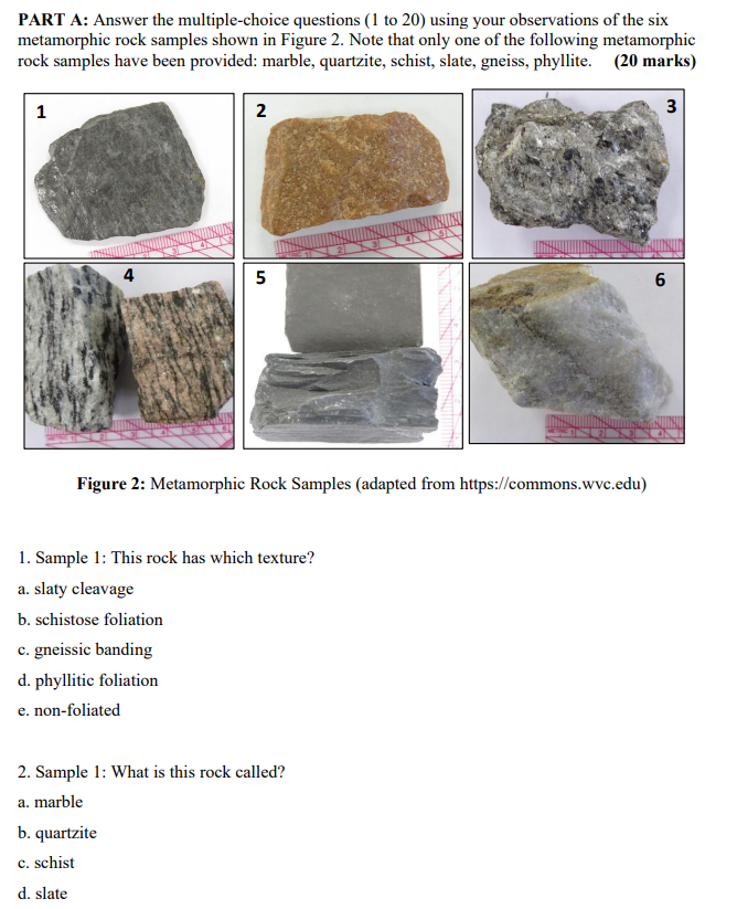 Solved 1. METAMORPHIC ROCK Metamorphism is the process by | Chegg.com