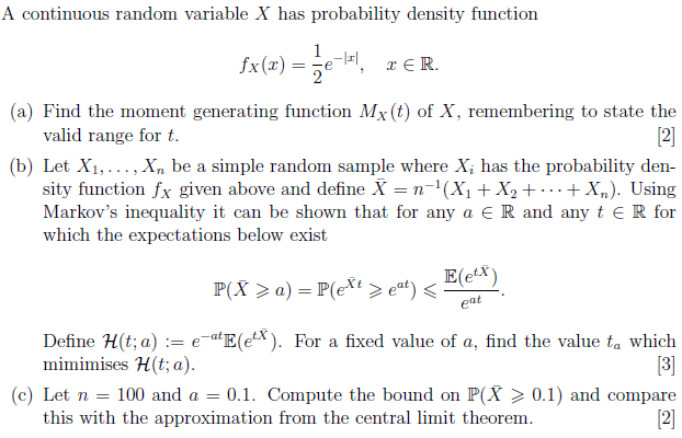 Solved A continuous random variable X has probability | Chegg.com