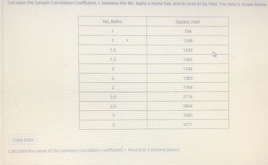 Solved Calculate the Sample Correlation coefficient, r, | Chegg.com