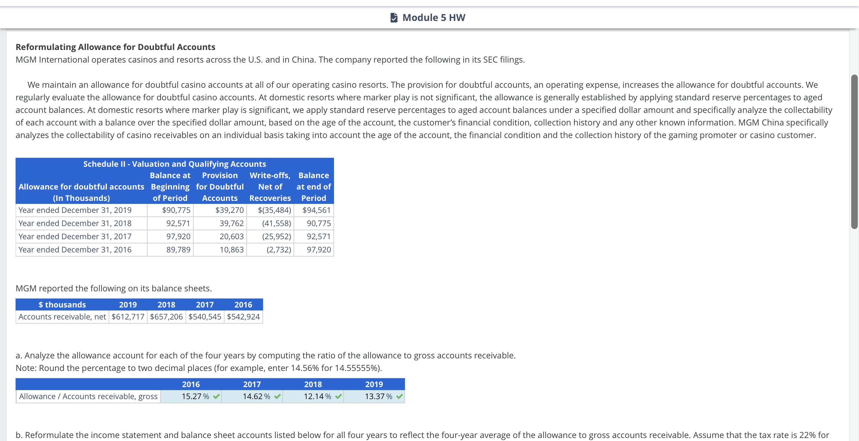 Solved a. Analyze the allowance account for each of the four | Chegg.com