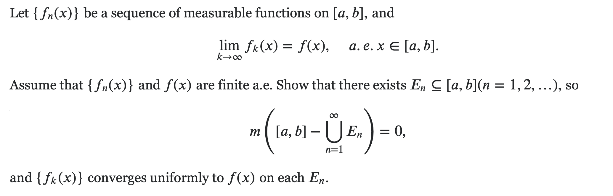 Solved Let Fn X Be A Sequence Of Measurable Functions Chegg Com