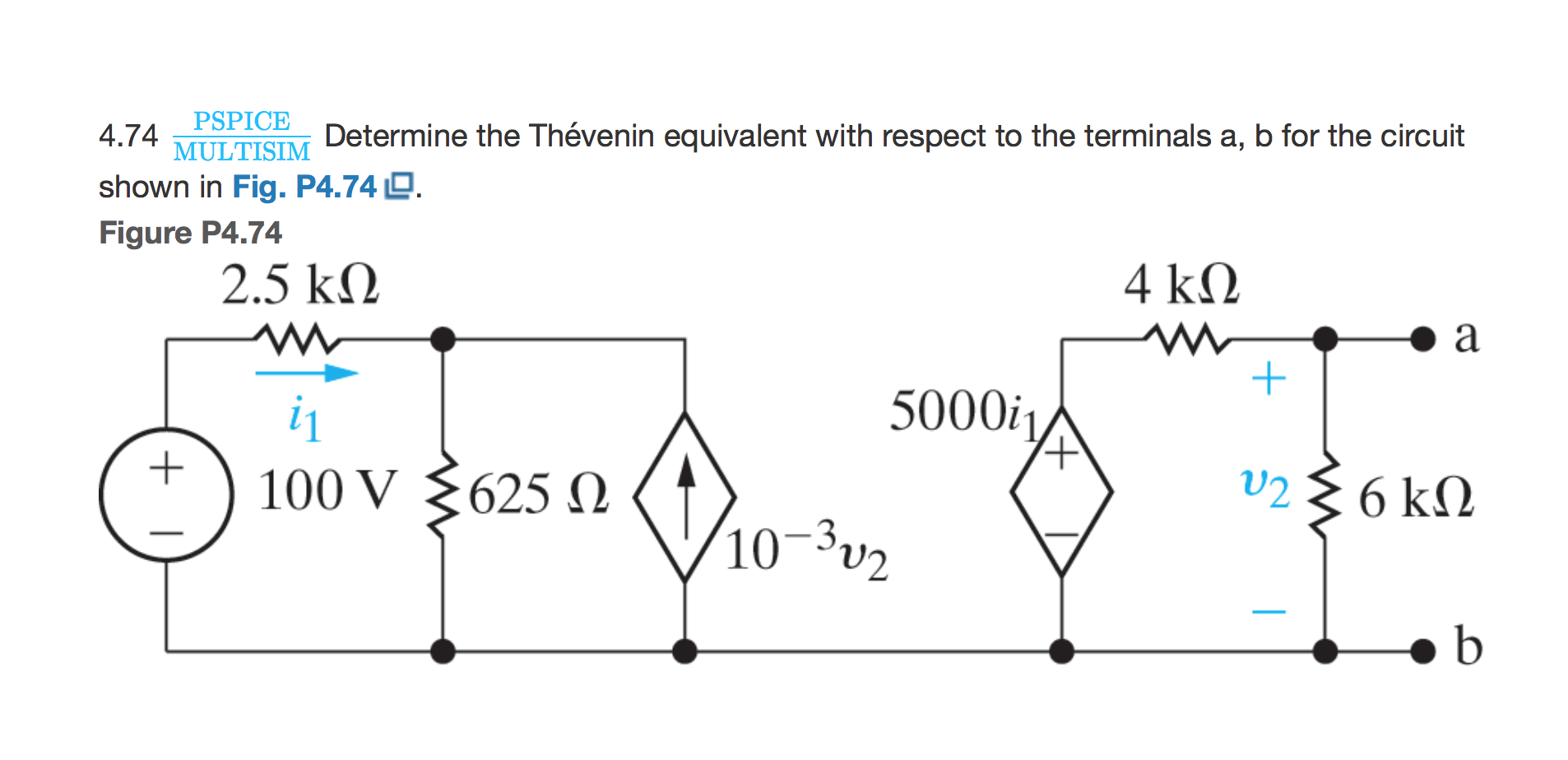 Solved PSPICE 4 MULTISIM Deler Determine the Thévenin | Chegg.com