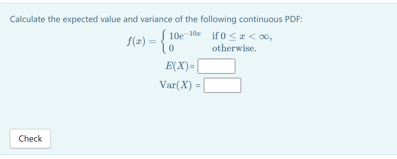 Solved Calculate The Expected Value And Variance Of The | Chegg.com