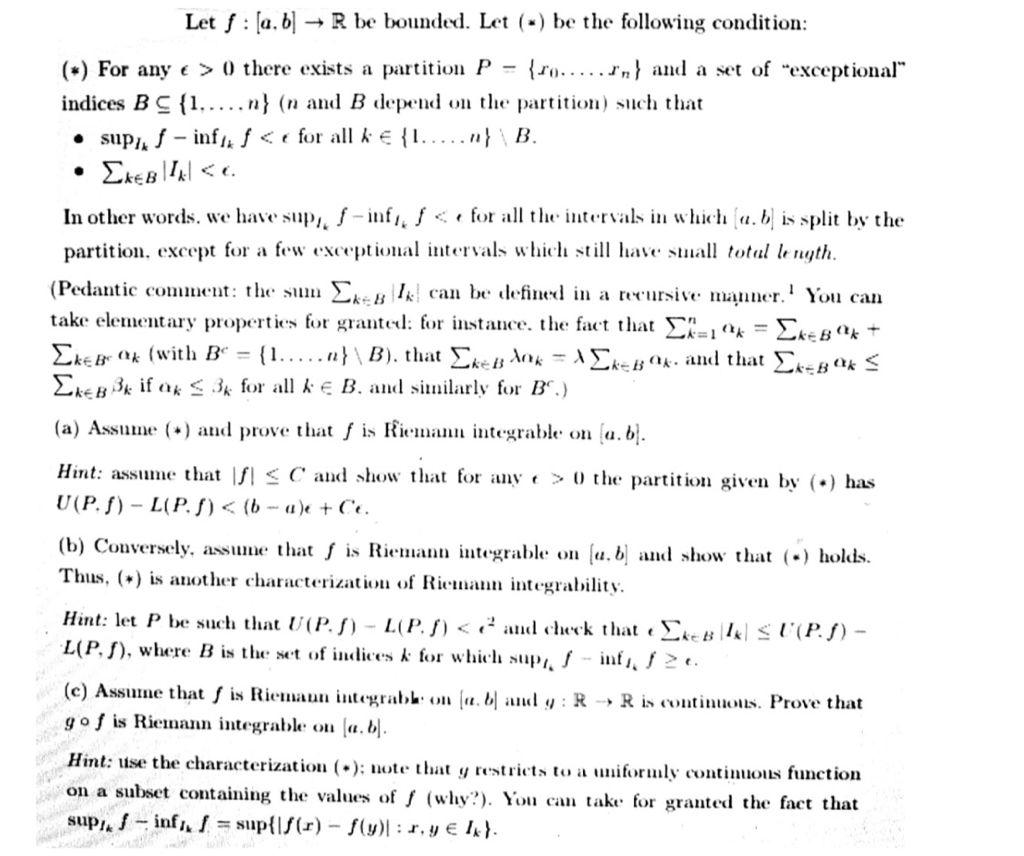 Solved Let F : [a, B] → R Be Bounded. Let (r) Be The | Chegg.com