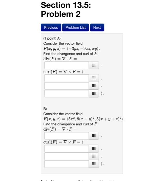 Solved A Consider The Vector Field Fx Y Z 3yz 