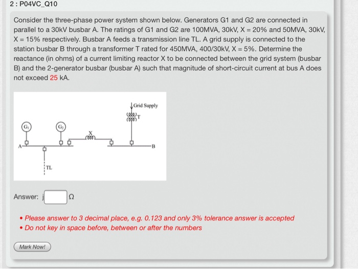 Solved 2: P04VC_Q10 Consider the three-phase power system | Chegg.com