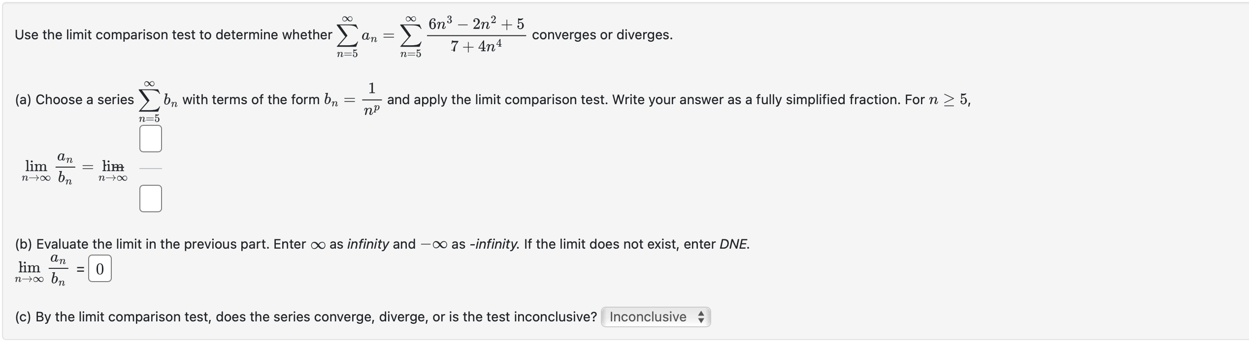 Solved Use the ratio test to deternine whether ∑n−2y∞n!n+6 | Chegg.com