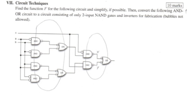 Solved VII. Circuit Techniques 10 marks Find the function F | Chegg.com