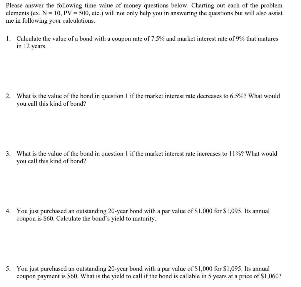 Solved Please answer the following time value of money | Chegg.com
