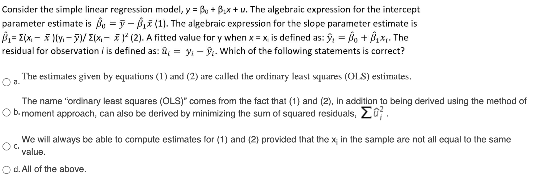 Solved Consider The Simple Linear Regression Model, Y = Bo + | Chegg.com