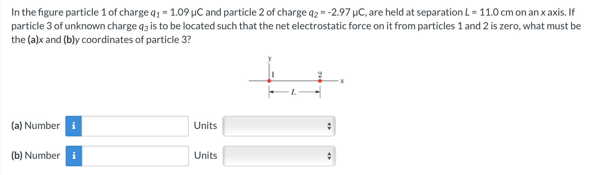 Solved = In the figure particle 1 of charge 91 = 1.09 uC and | Chegg.com